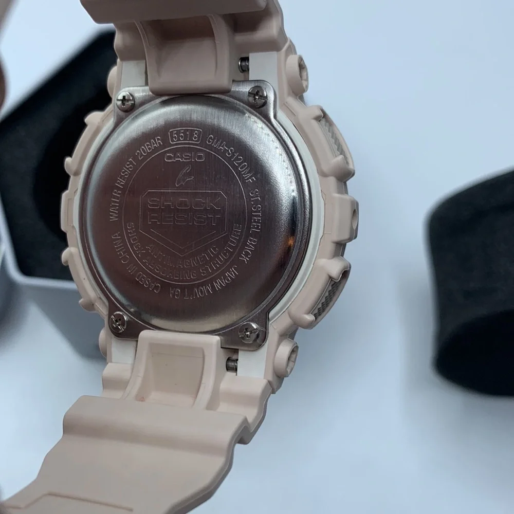 Women's G Shock 5518 Analog-Digital Blush S Peach Resin Strap Watch